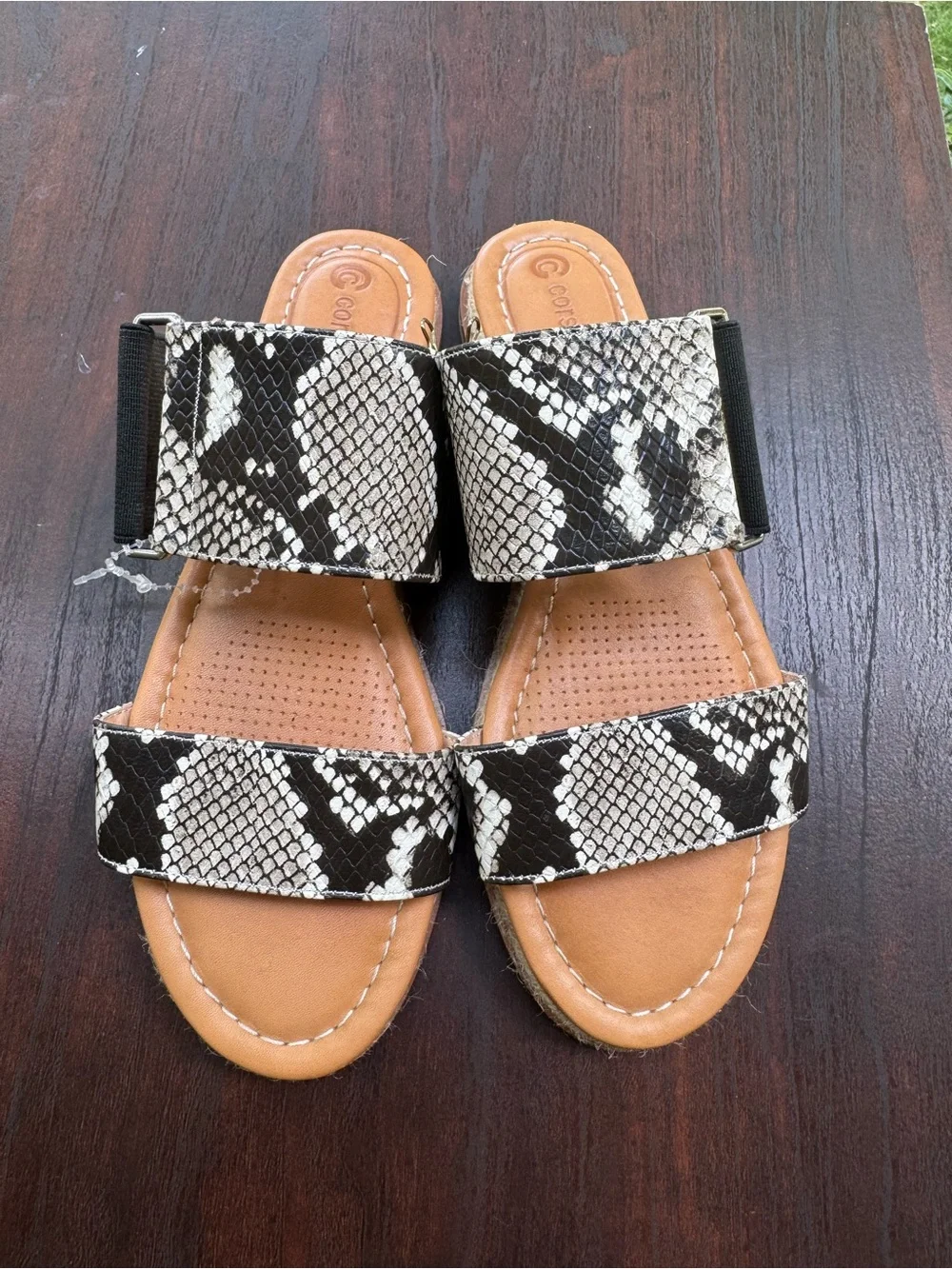 Corso Como Glennia Snake Print Espadrille Sandals | Size 6